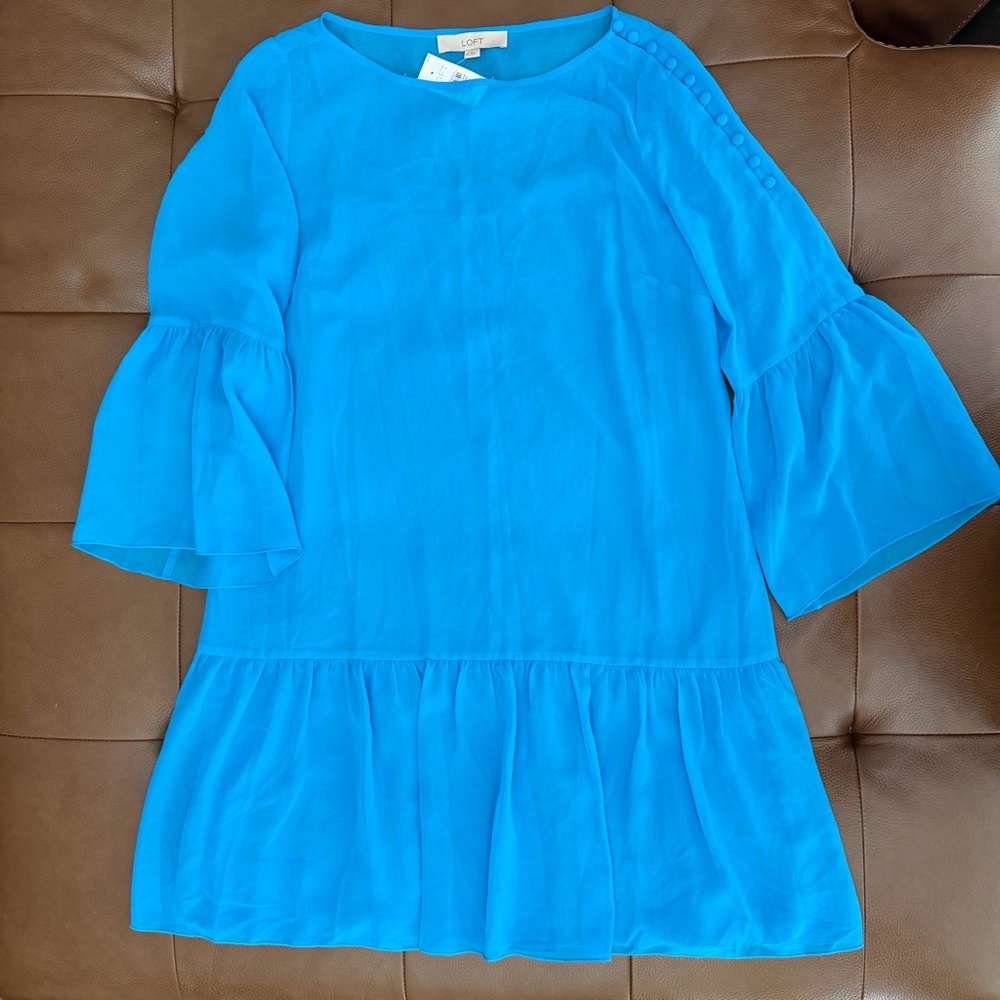 LOFT Bright Blue Mini Dress NWT